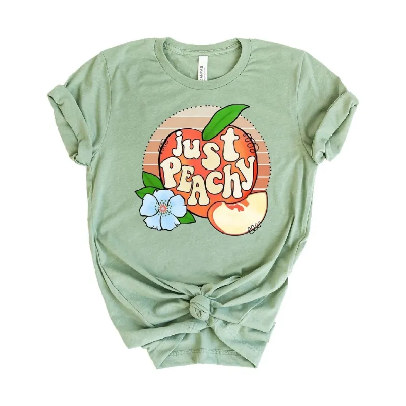 Just Peachy Stripes Short Sleeve Crewnneck Tee sold by Zulily