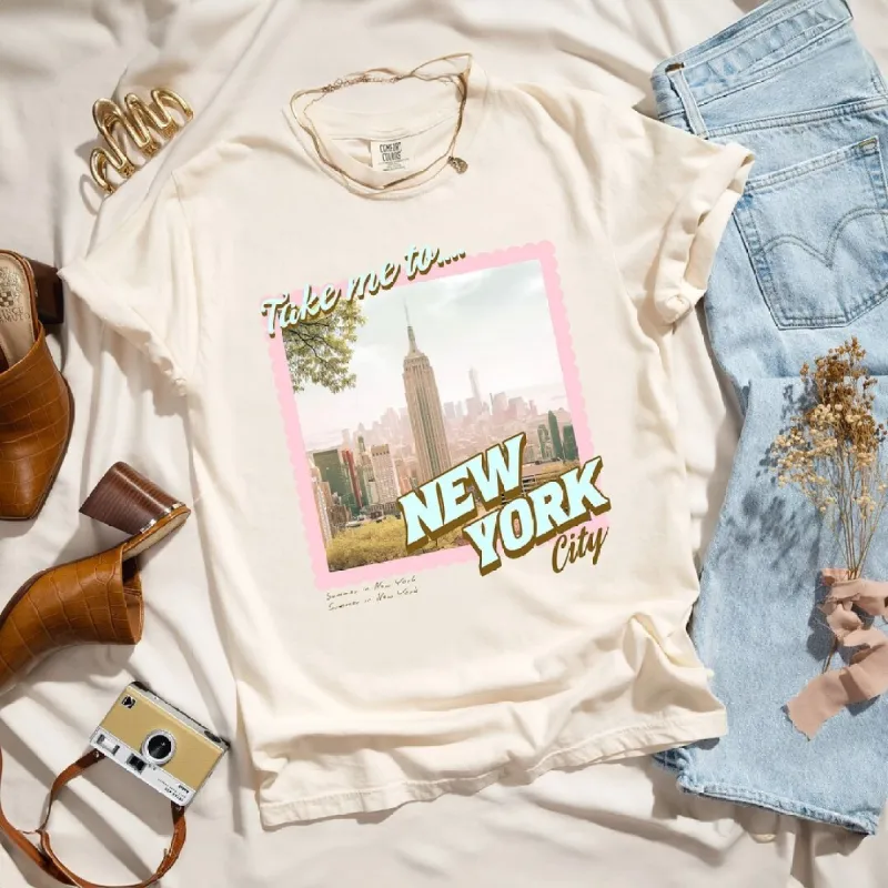 Take Me to New York Garment Dyed Tee sold by Zulily