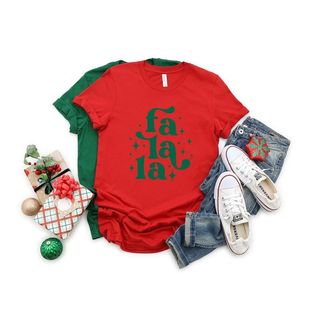 Whimsical Fa La La Short Sleeve Crewnneck Tee sold by Zulily