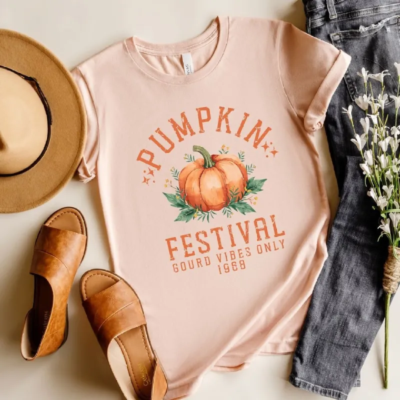 Pumpkin Gourd Vibes Only Short Sleeve Crewnneck Tee sold by Zulily
