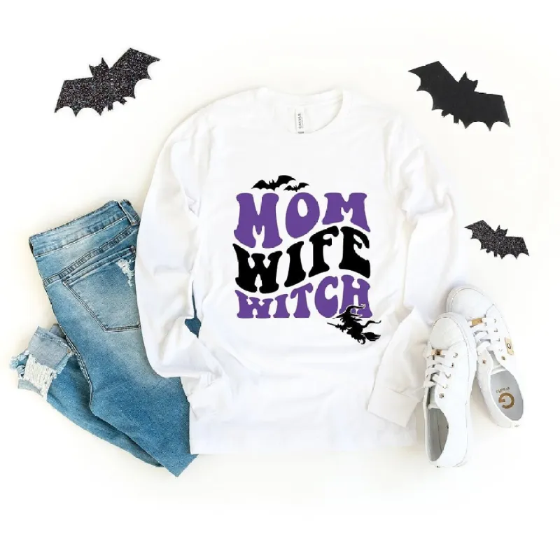 Mom Wife Witch Colorful Long Sleeve Tee sold by Zulily