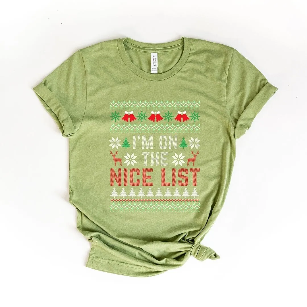 I'm On The Nice List Short Sleeve Crewnneck Tee sold by Zulily product image thumbnail 2