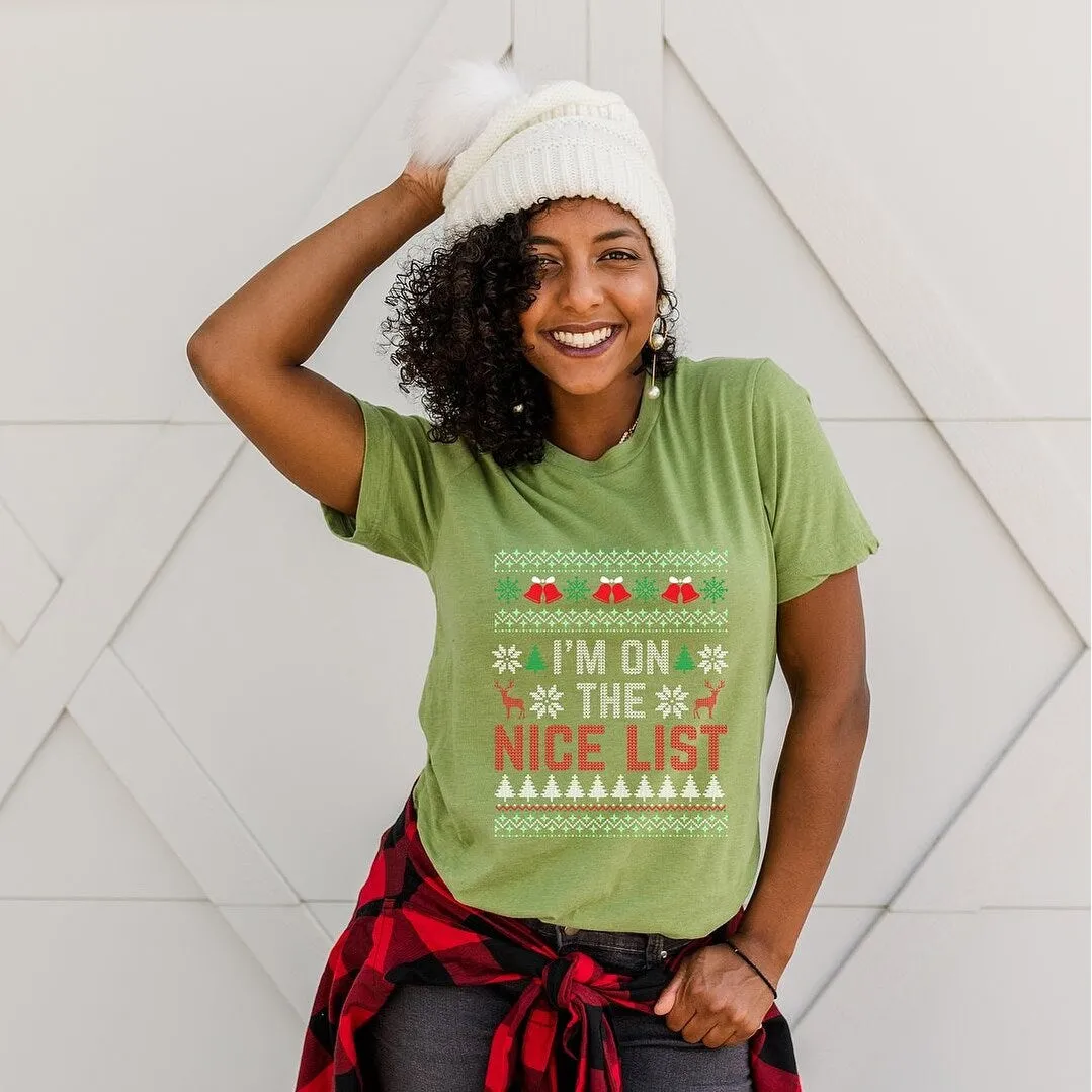 I'm On The Nice List Short Sleeve Crewnneck Tee sold by Zulily product image thumbnail 3