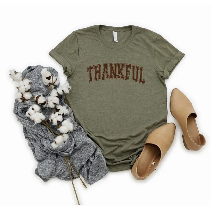 Thankful Varsity Short Sleeve Crewnneck Tee sold by Zulily