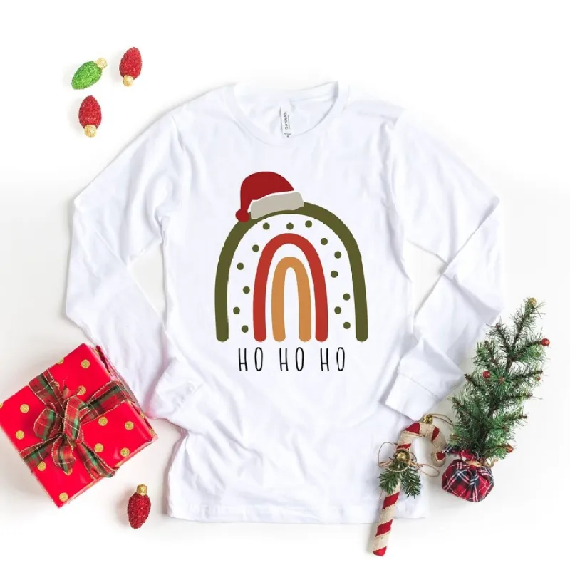 Boho Ho Ho Ho Rainbow Long Sleeve Tee sold by Zulily