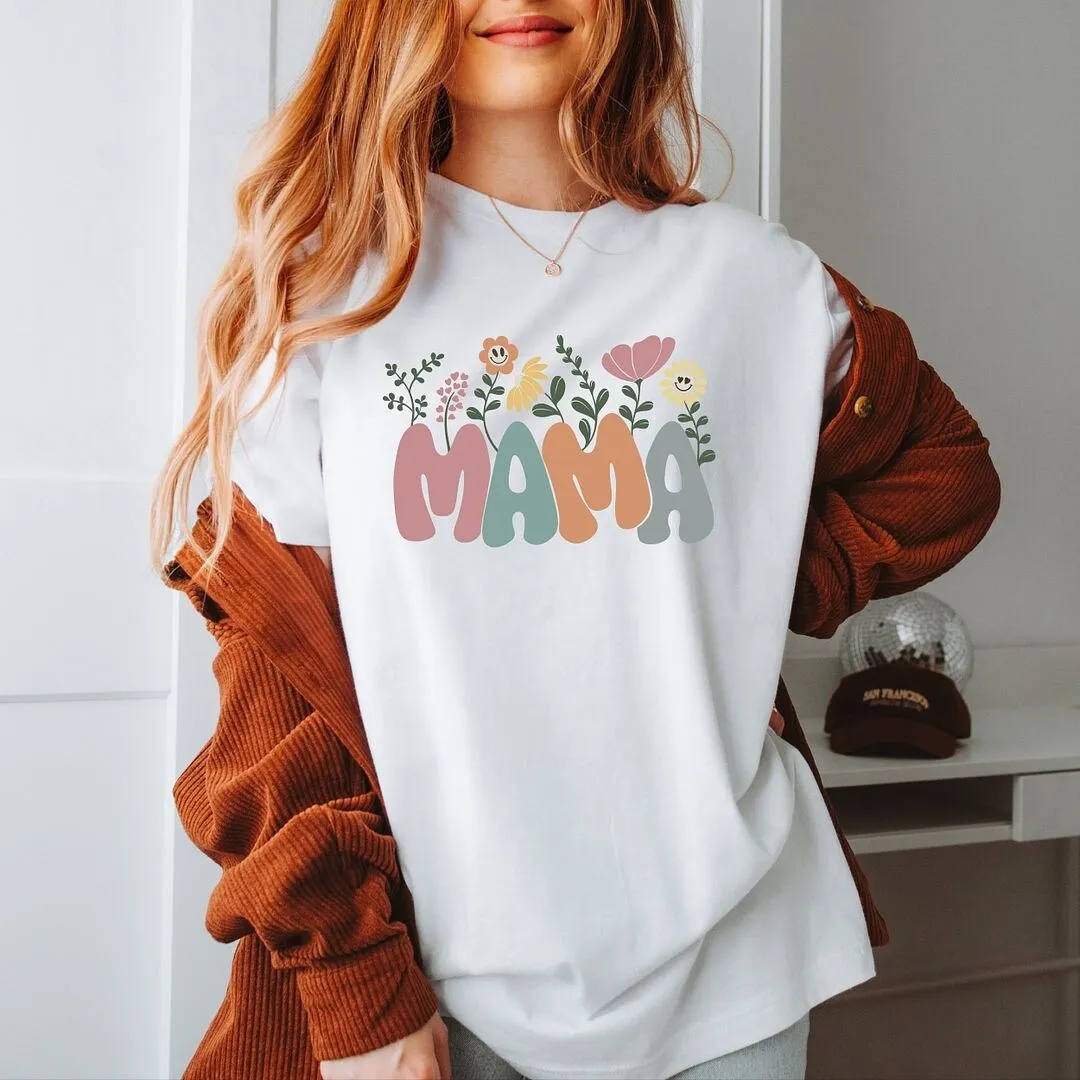Mama Flowers Colorful Short Sleeve Crewnneck Tee sold by Zulily product image thumbnail 3