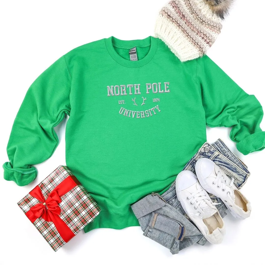 Embroidered North Pole University Graphic Sweatshirt sold by Zulily