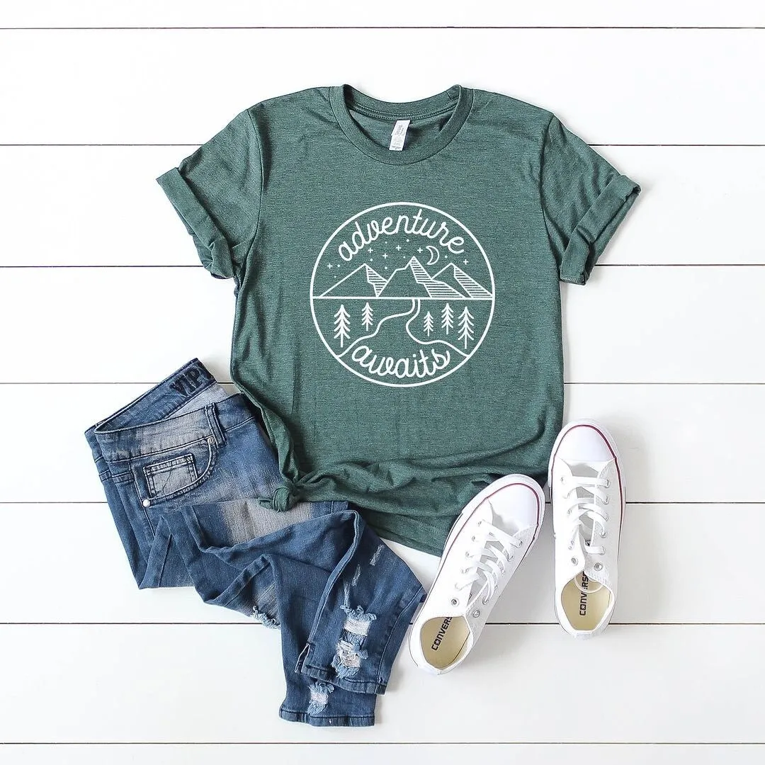 Adventure Awaits Short Sleeve Crewnneck Tee sold by Zulily