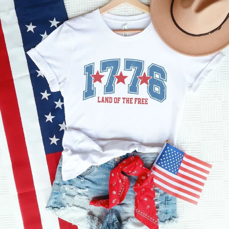Land of the Free 1776 Short Sleeve Crewnneck Tee sold by Zulily