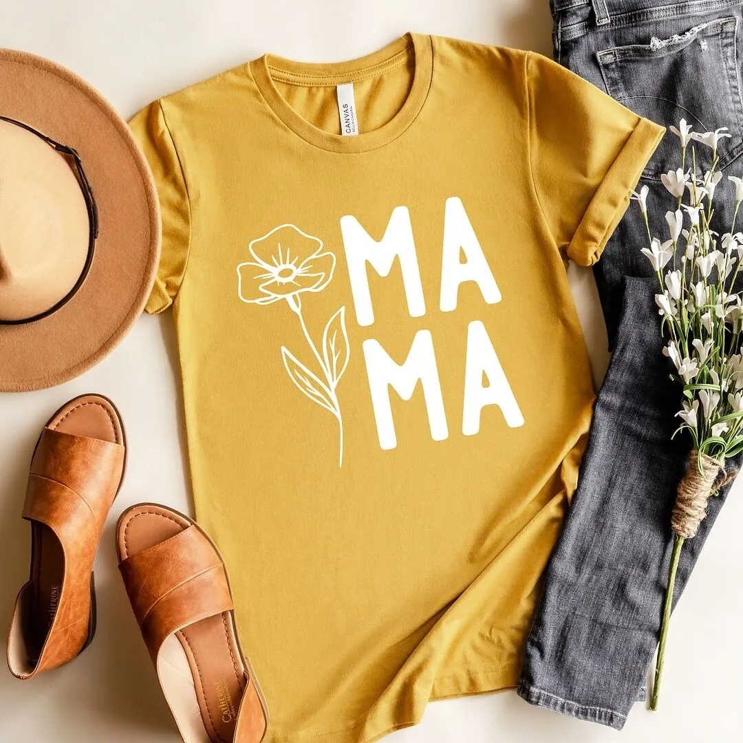 Mama Flower Short Sleeve Crewnneck Tee sold by Zulily