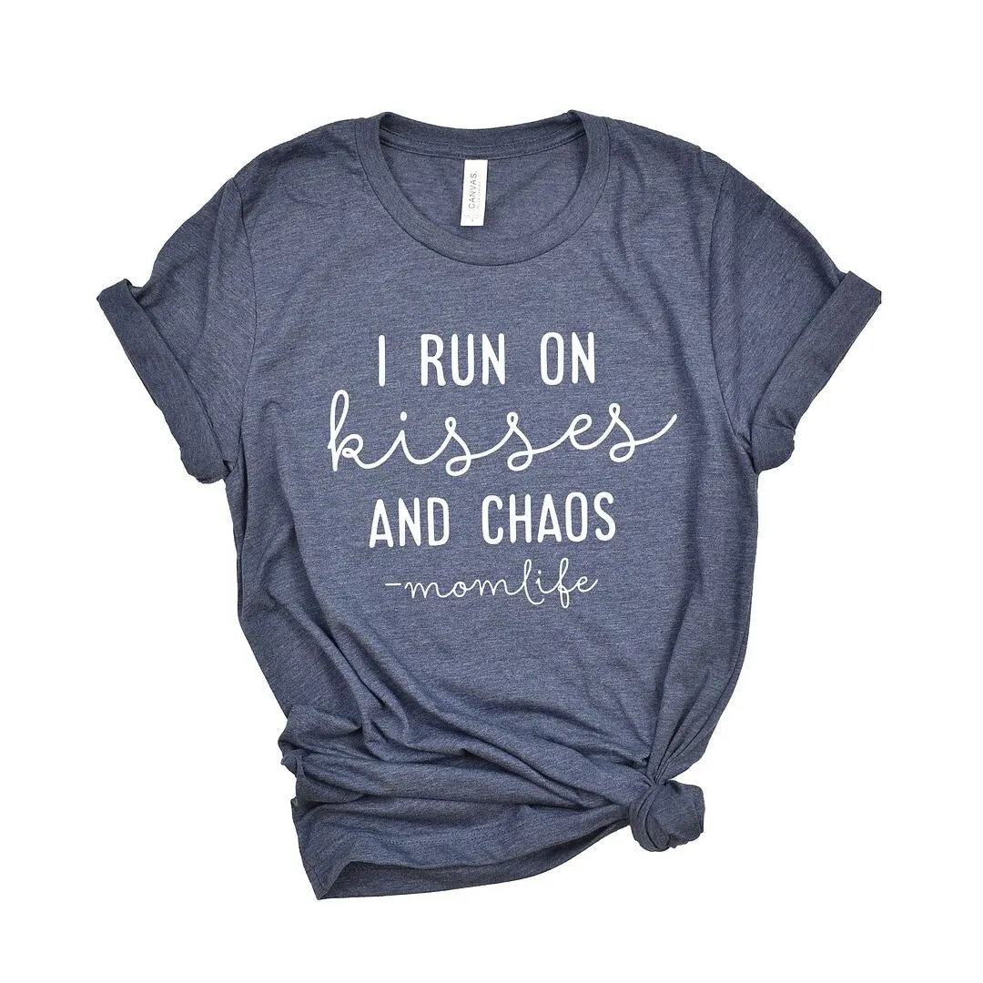 I Run on Kisses and Chaos Short Sleeve Crewnneck Tee sold by Zulily product image thumbnail 2