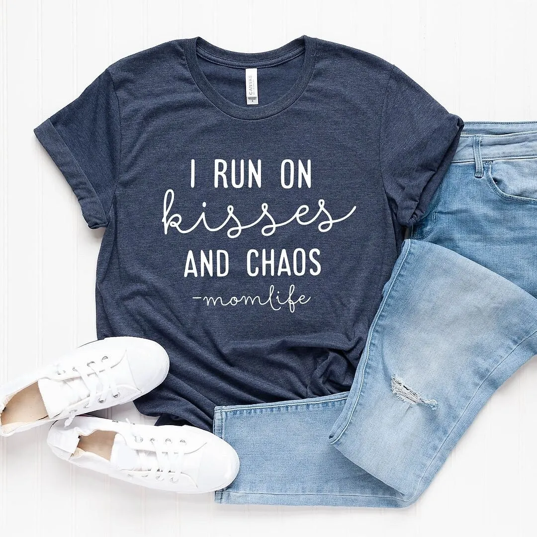 I Run on Kisses and Chaos Short Sleeve Crewnneck Tee sold by Zulily