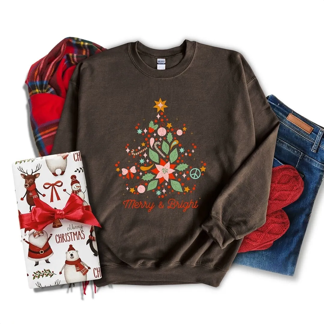 Merry And Bright Tree Grunge Graphic Sweatshirt sold by Zulily