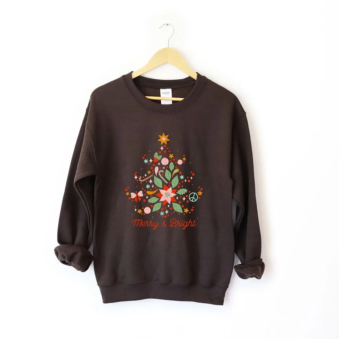 Merry And Bright Tree Grunge Graphic Sweatshirt sold by Zulily product image thumbnail 2