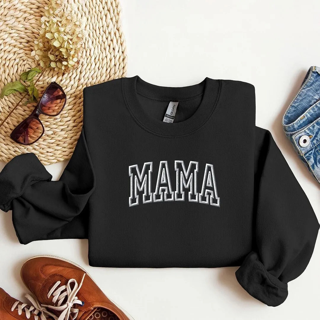 Embroidered Mama Arched Graphic Sweatshirt sold by Zulily