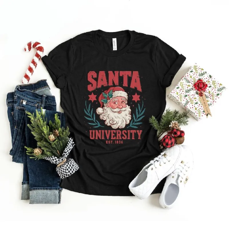 Vintage Santa University Short Sleeve Crewnneck Tee sold by Zulily