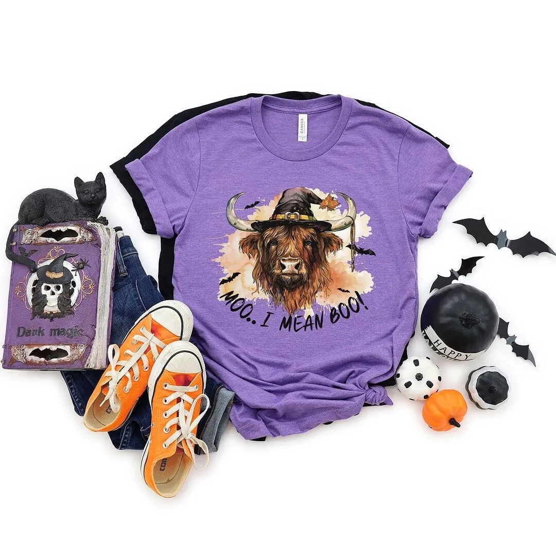 I Mean Boo Longhorn Cow Short Sleeve Tee sold by Zulily