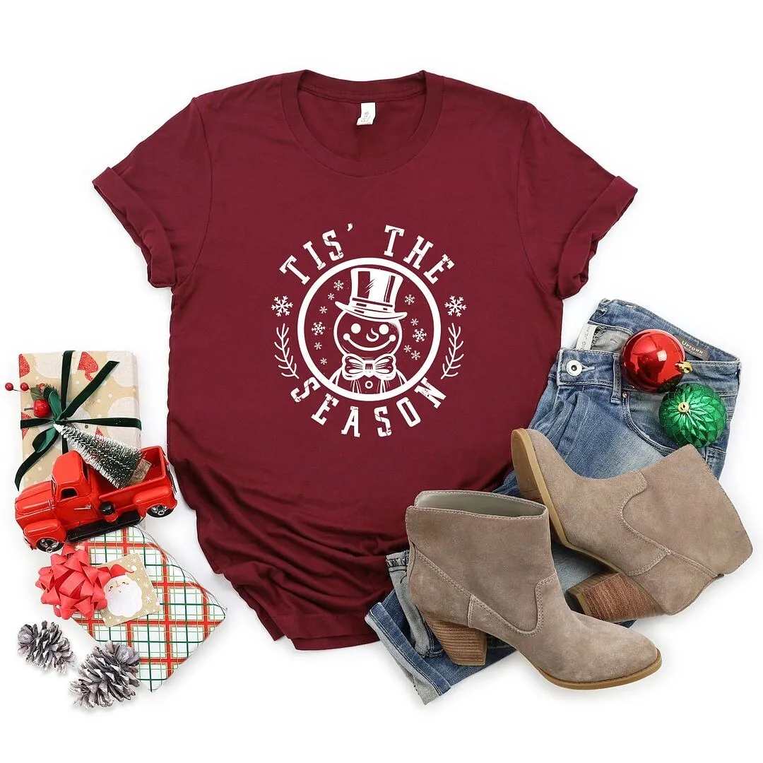 Tis The Season Distressed Short Sleeve Crewnneck Tee sold by Zulily