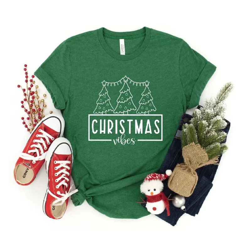 Christmas Vibes Short Sleeve Crewnneck Tee sold by Zulily
