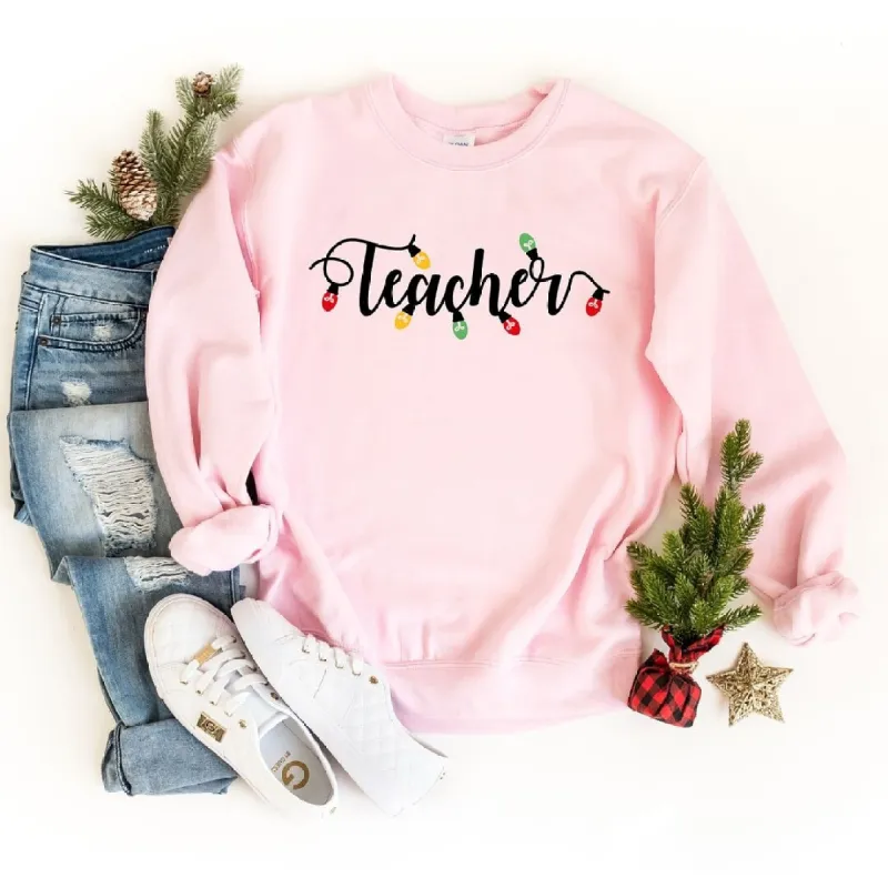 Teacher Christmas Lights Graphic Sweatshirt sold by Zulily