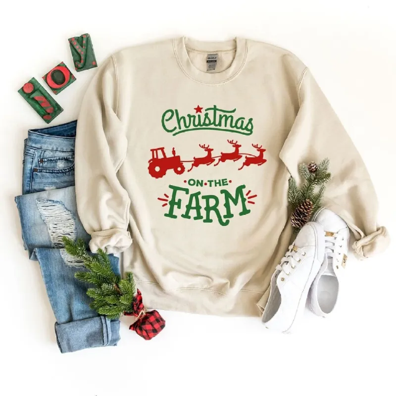 Christmas On The Farm Tractor Graphic Sweatshirt sold by Zulily