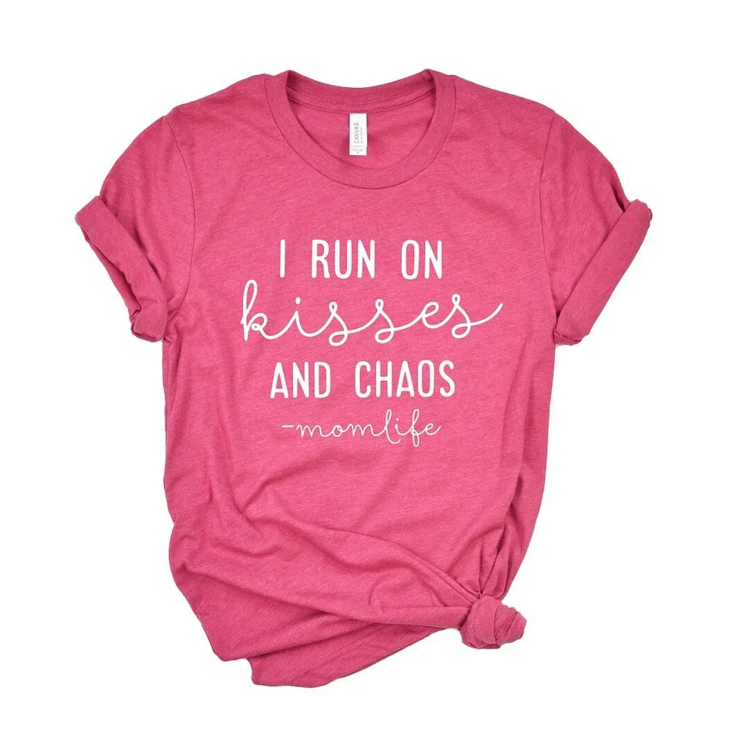 I Run on Kisses and Chaos Short Sleeve Crewnneck Tee sold by Zulily product image thumbnail 2
