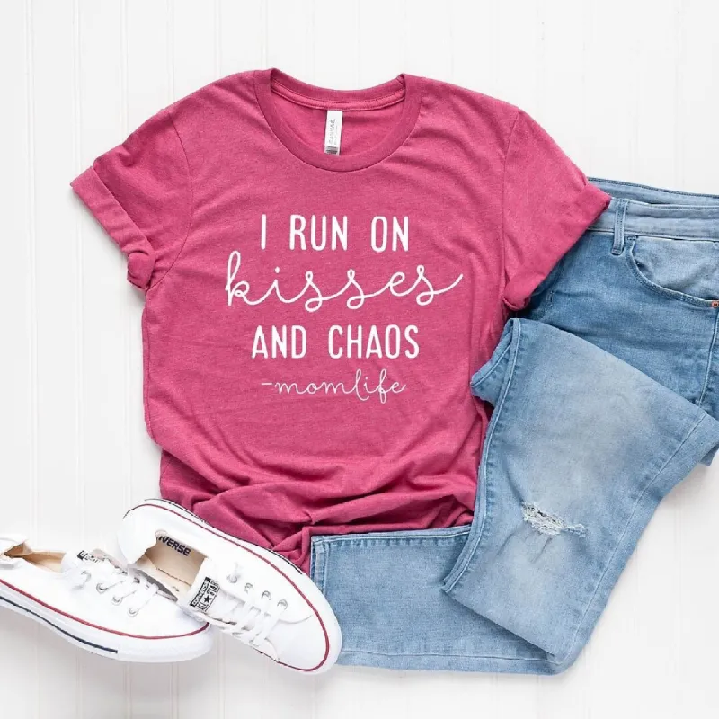 I Run on Kisses and Chaos Short Sleeve Crewnneck Tee sold by Zulily