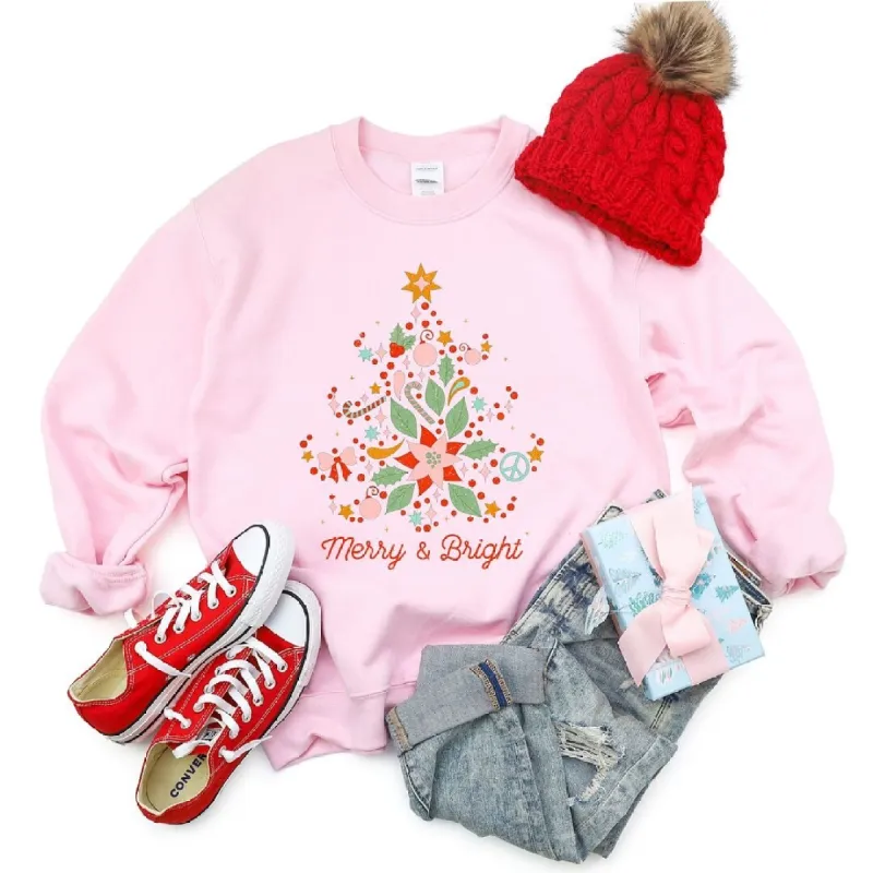 Merry And Bright Tree Grunge Graphic Sweatshirt sold by Zulily