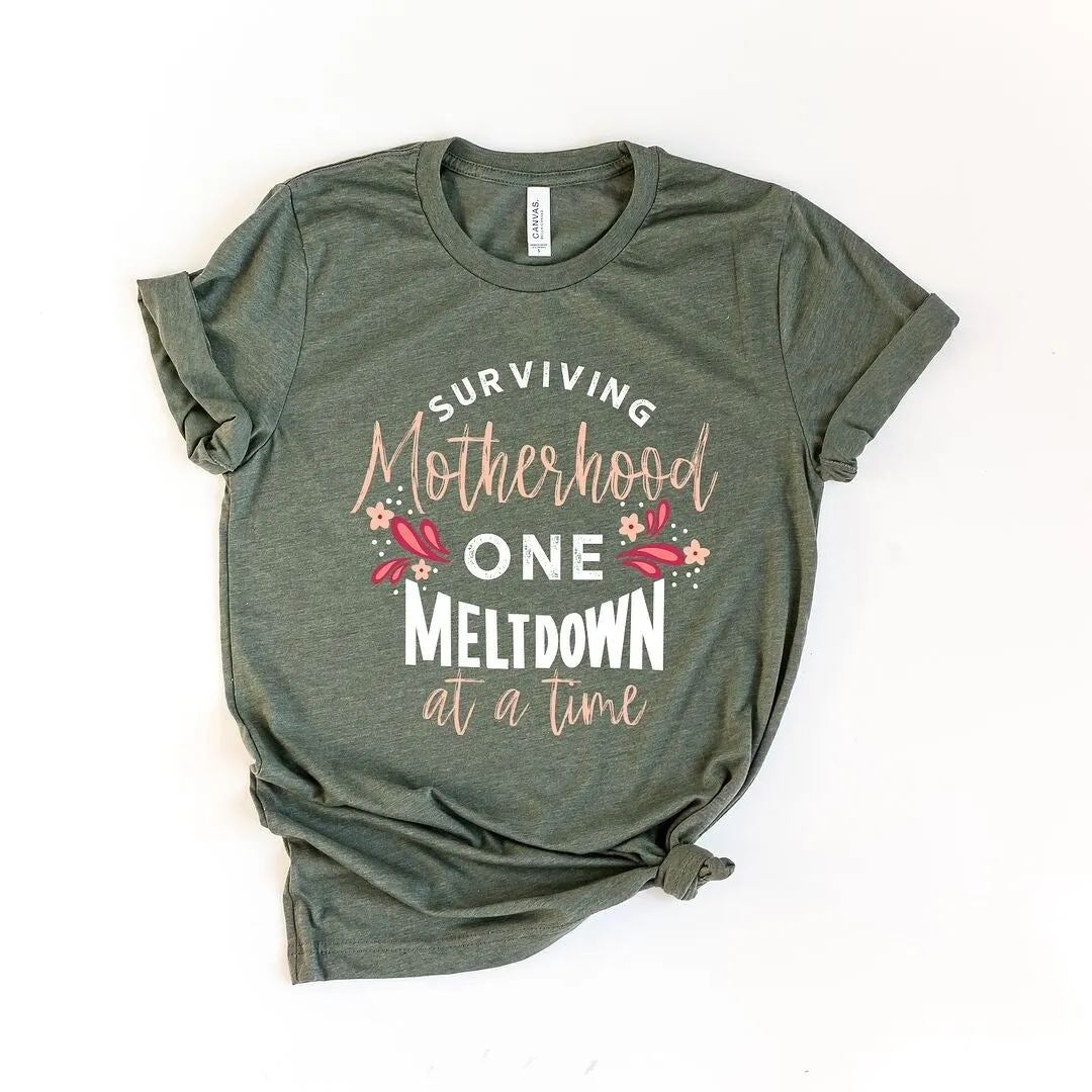 Surviving Motherhood Colorful Short Sleeve Crewnneck Tee sold by Zulily product image thumbnail 2