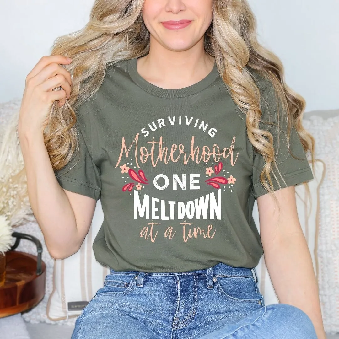 Surviving Motherhood Colorful Short Sleeve Crewnneck Tee sold by Zulily product image thumbnail 3