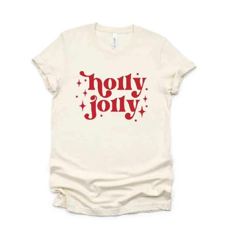Whimsical Holly Jolly Short Sleeve Crewnneck Tee sold by Zulily