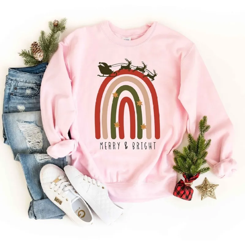 Boho Merry And Bright Rainbow Graphic Sweatshirt sold by Zulily