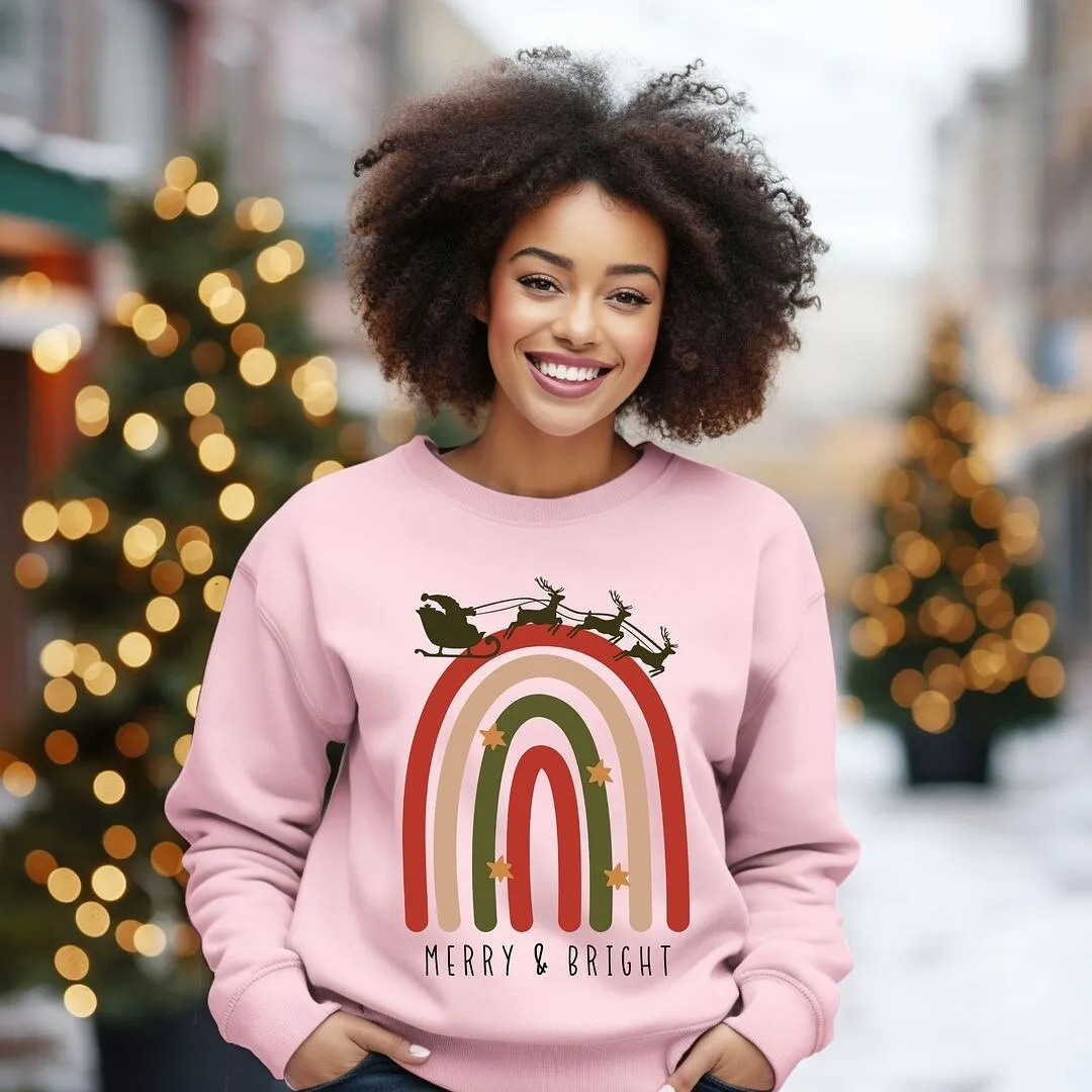 Boho Merry And Bright Rainbow Graphic Sweatshirt sold by Zulily product image thumbnail 3