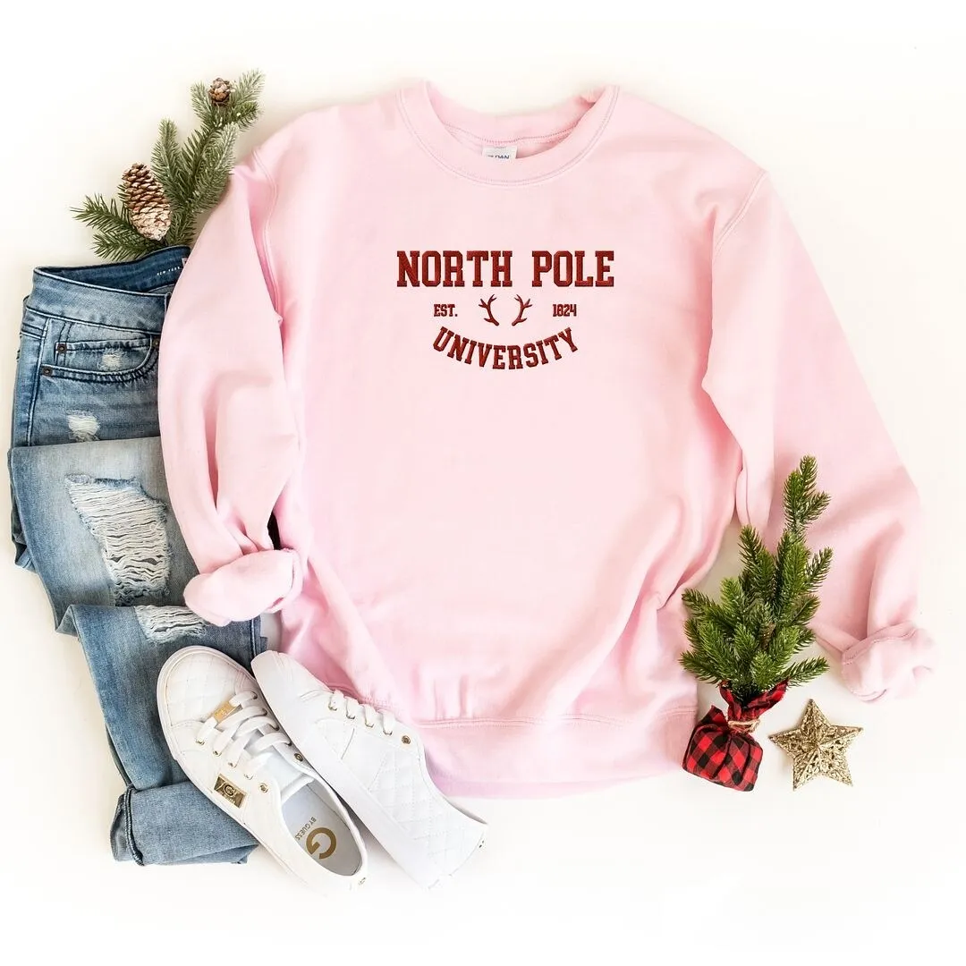 Embroidered North Pole University Graphic Sweatshirt sold by Zulily