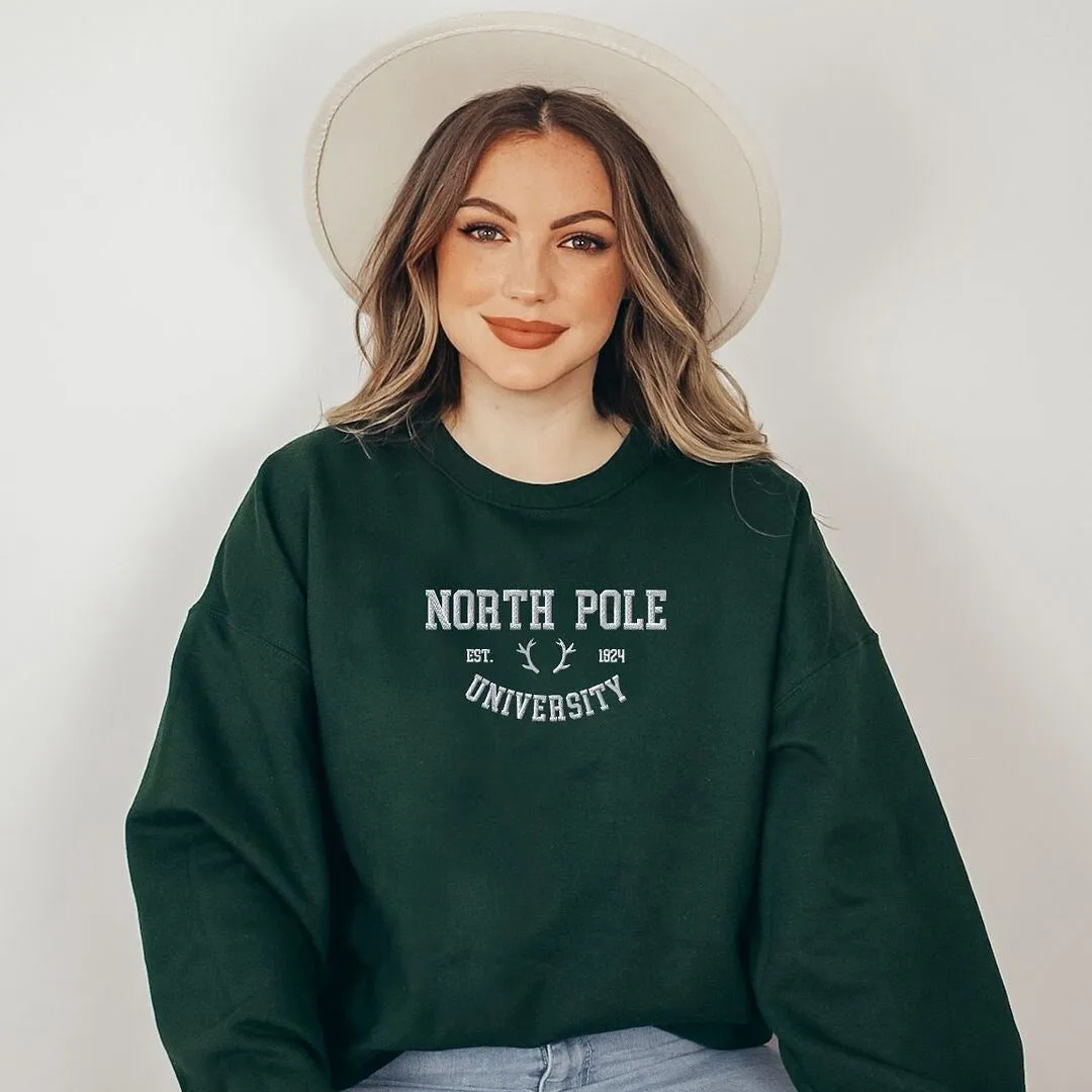 Embroidered North Pole University Graphic Sweatshirt sold by Zulily product image thumbnail 3