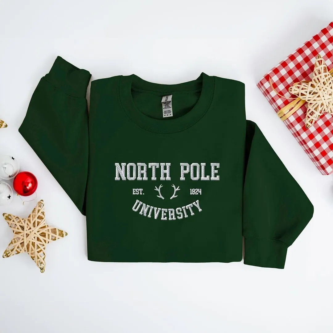Embroidered North Pole University Graphic Sweatshirt sold by Zulily