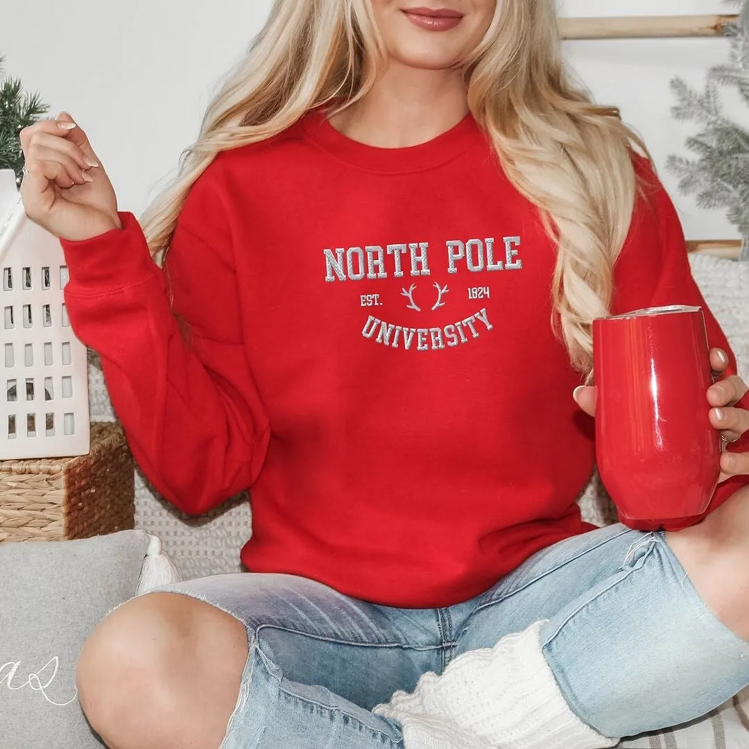 Embroidered North Pole University Graphic Sweatshirt sold by Zulily product image thumbnail 3