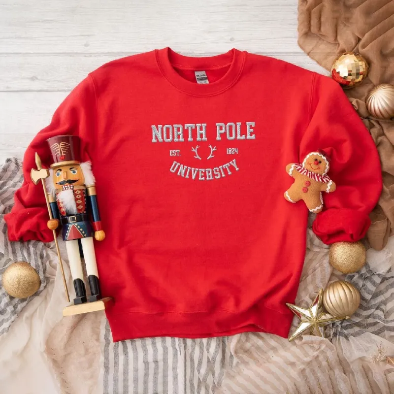 Embroidered North Pole University Graphic Sweatshirt sold by Zulily