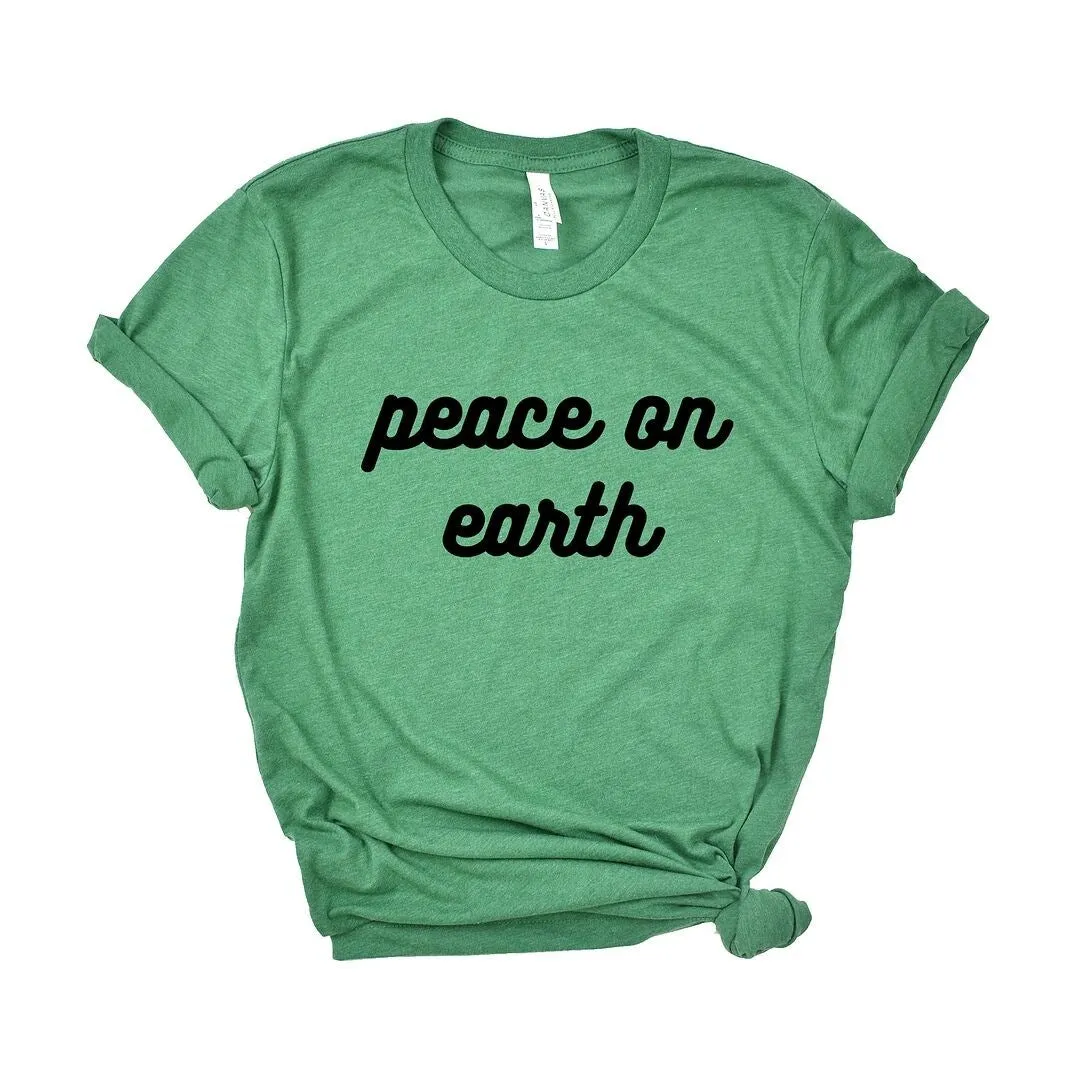 Peace On Earth Bold Cursive Short Sleeve Crewnneck Tee sold by Zulily product image thumbnail 2