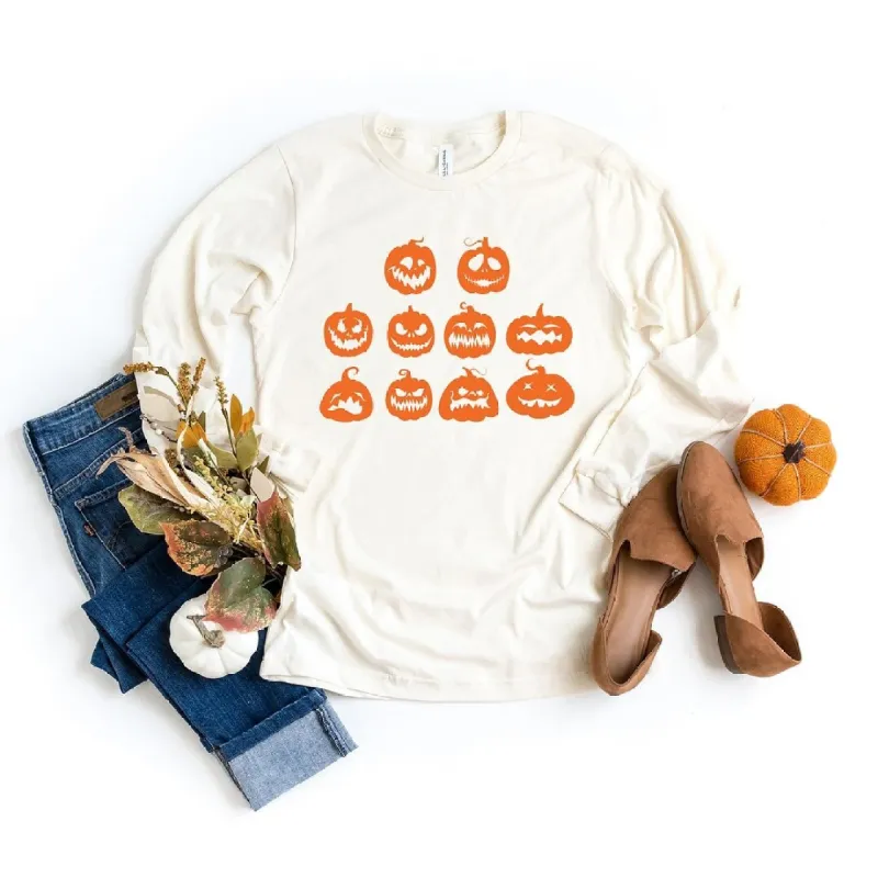 Halloween Pumpkin Faces Long Sleeve Tee sold by Zulily