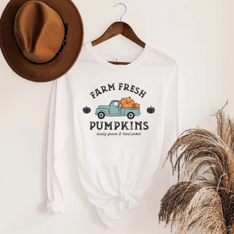 Farm Fresh Pumpkins Truck Long Sleeve Tee sold by Zulily