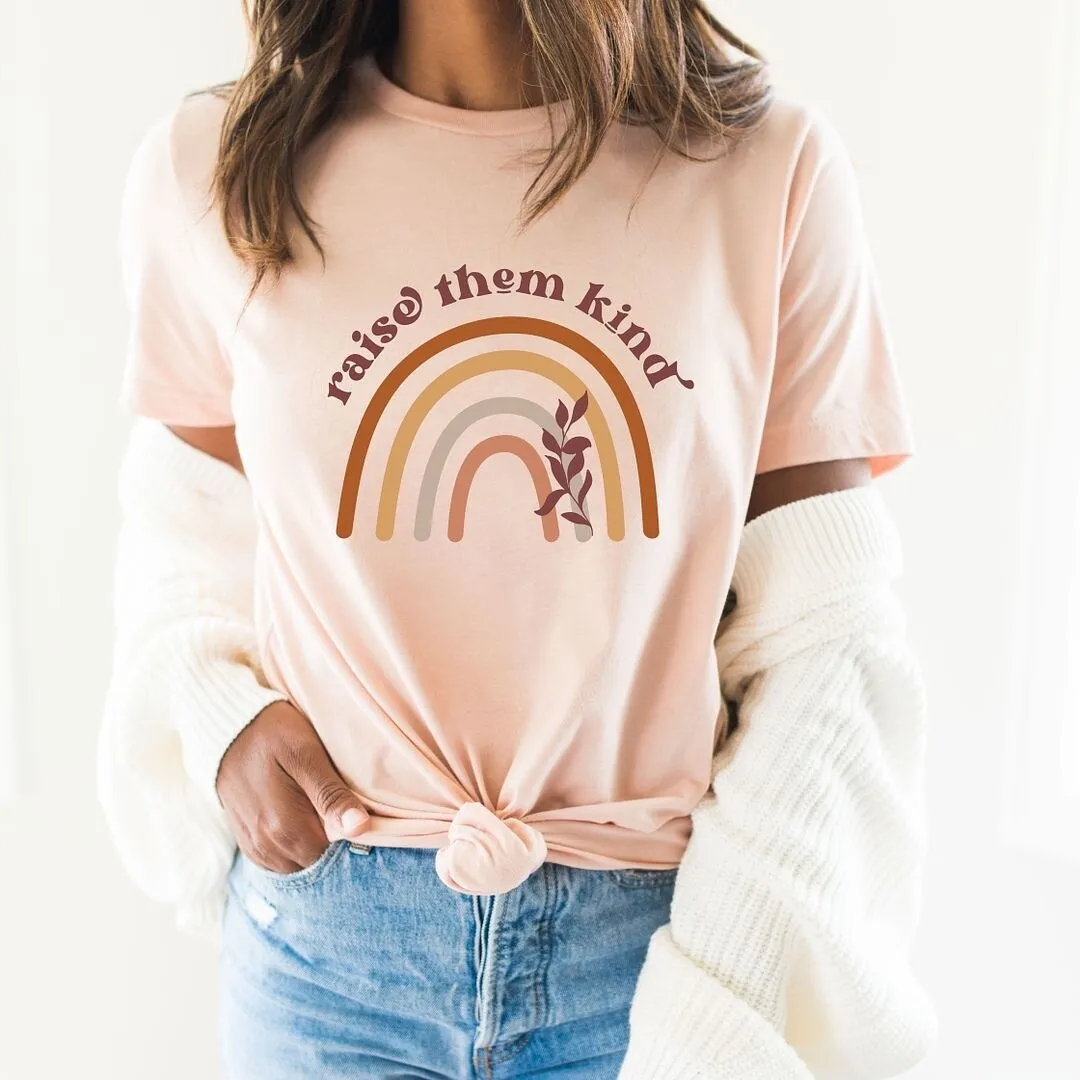 Raise Them Kind Rainbow Short Sleeve Crewnneck Tee sold by Zulily product image thumbnail 3