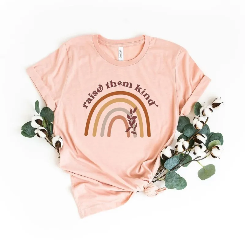 Raise Them Kind Rainbow Short Sleeve Crewnneck Tee sold by Zulily