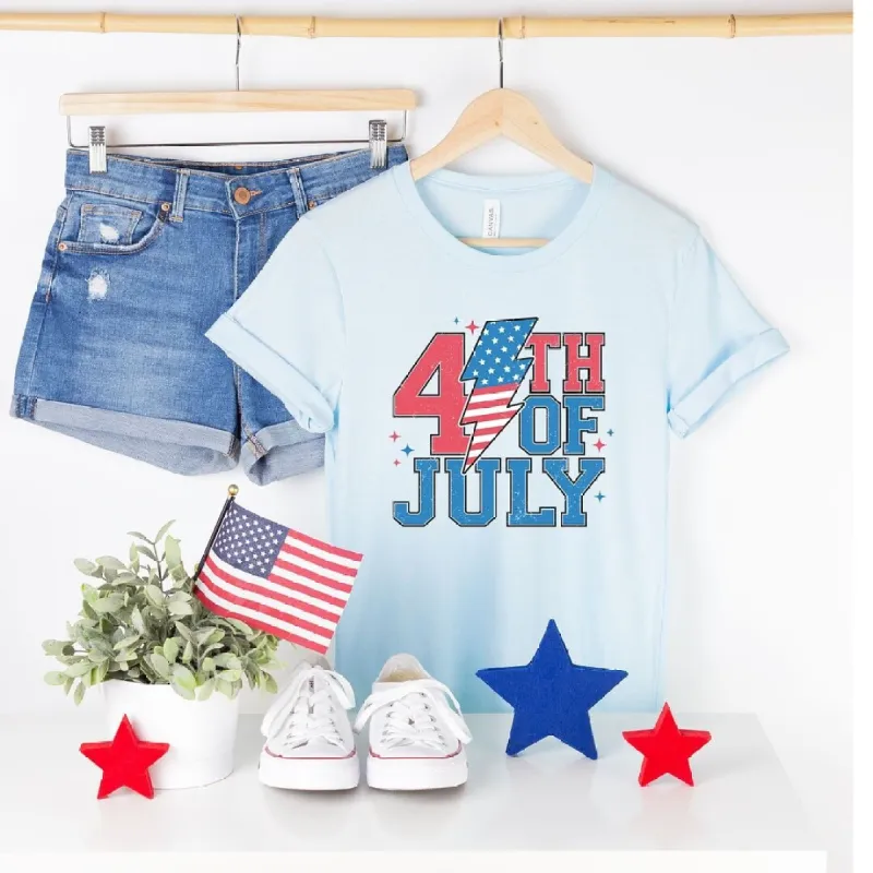 4th of July Lightning Bolt Short Sleeve Crewnneck Tee sold by Zulily