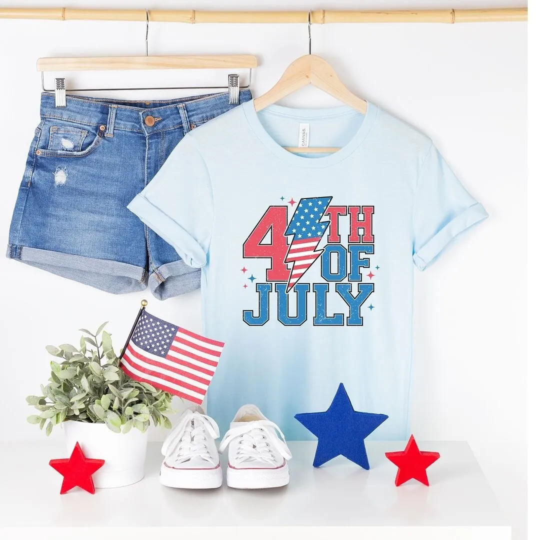 4th of July Lightning Bolt Short Sleeve Crewnneck Tee sold by Zulily