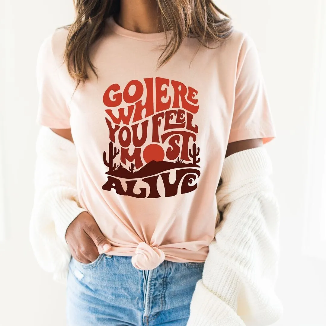 Go Where You Feel Most Alive Desert Short Sleeve Crewnneck Tee sold by Zulily product image thumbnail 3