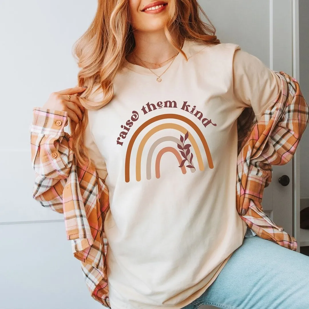 Raise Them Kind Rainbow Short Sleeve Crewnneck Tee sold by Zulily product image thumbnail 3