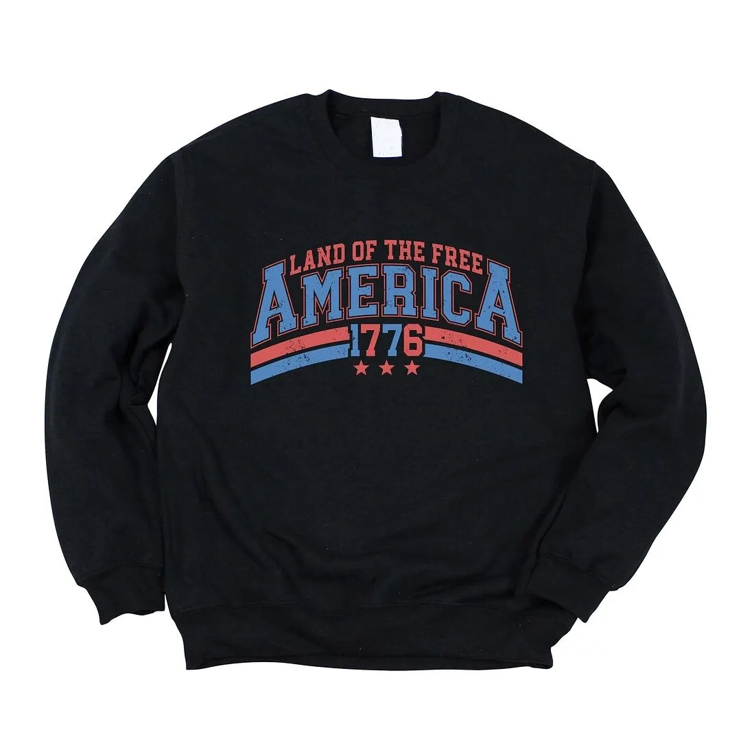 Land of the Free America Curved Graphic Sweatshirt sold by Zulily product image thumbnail 2