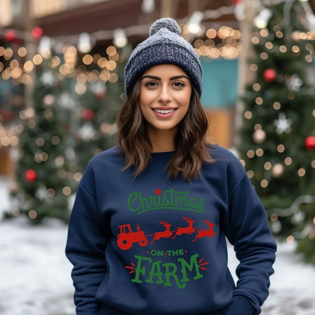 Christmas On The Farm Tractor Graphic Sweatshirt sold by Zulily product image thumbnail 3