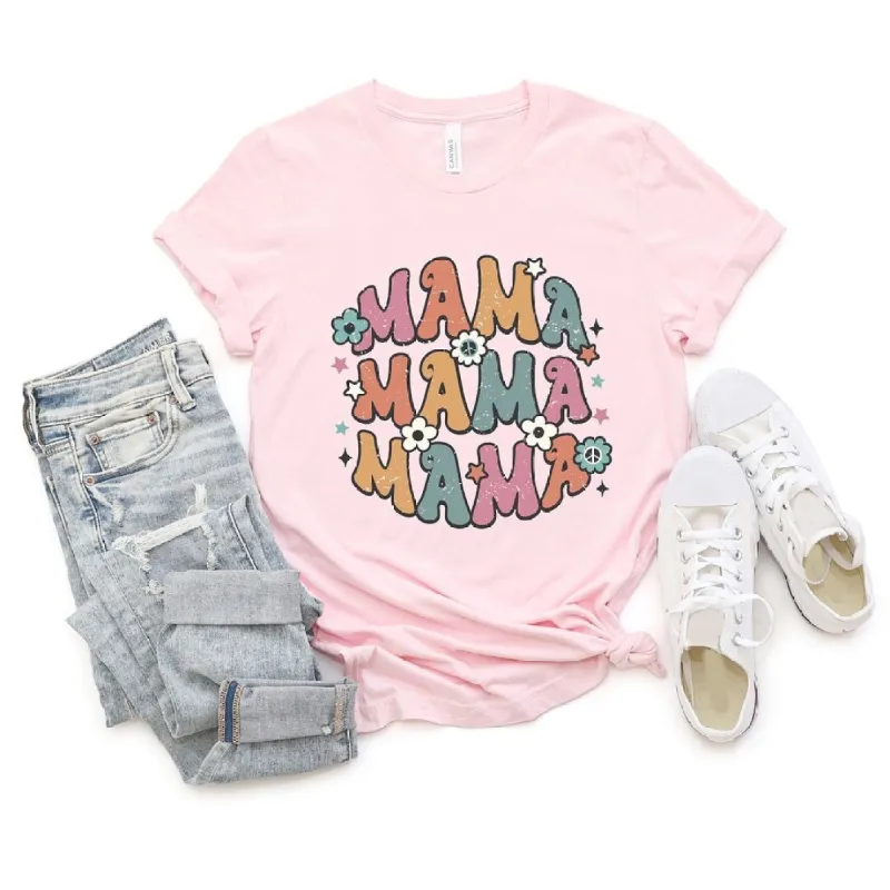Retro Mama Stacked Short Sleeve Crewnneck Tee sold by Zulily